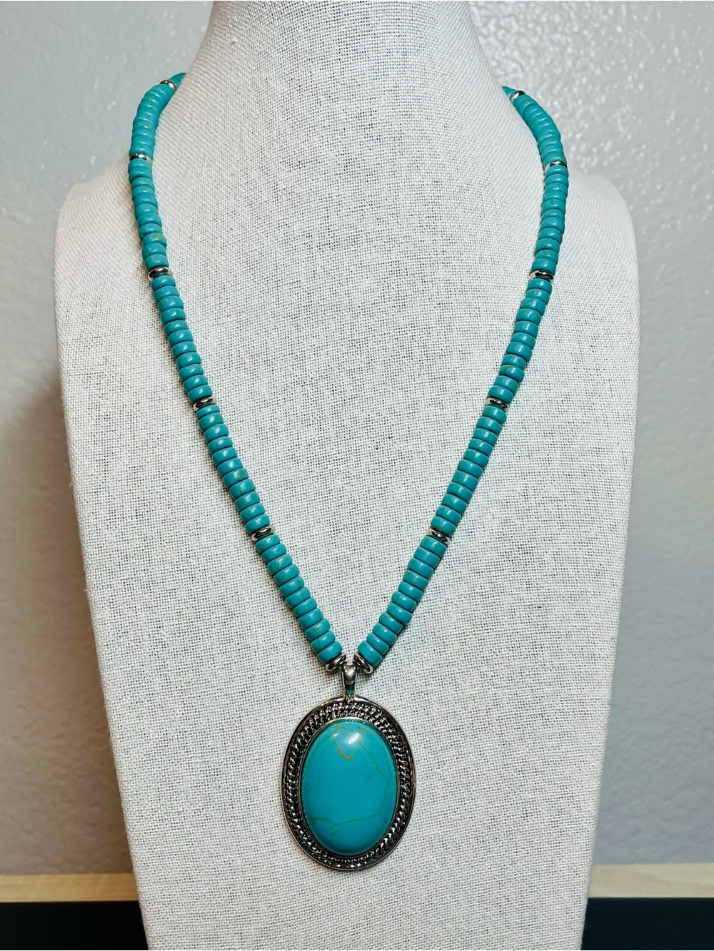 Chaps Faux Turquoise Beaded Pendant Necklace - Women Jewelry